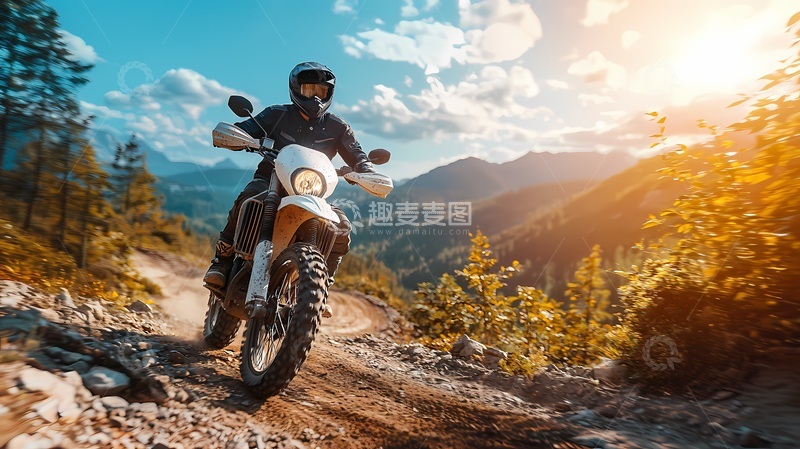 高清大图下载【趣麦麦图】山地越野摩托车骑行风光