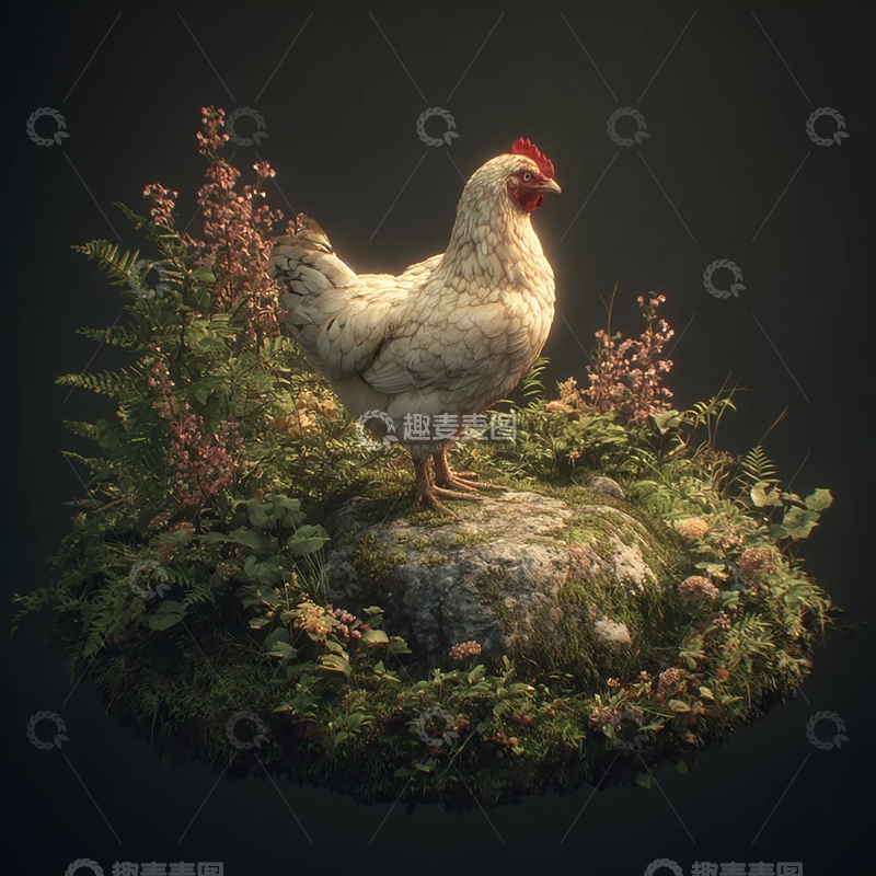 高清大图下载【趣麦麦图】鸡之秘境：荒野中的王者