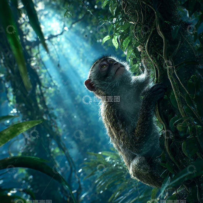高清大图下载【趣麦麦图】密林中的灵动守望者
