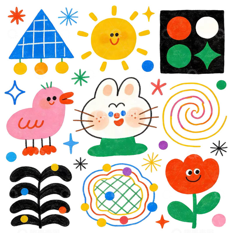 高清大图下载【趣麦麦图】涂鸦素材图案