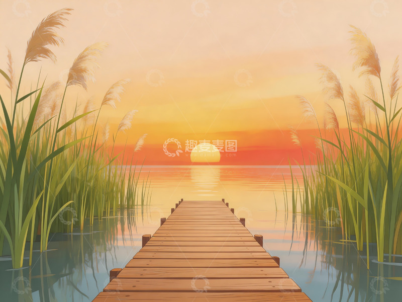 高清大图下载【趣麦麦图】水面上的木栈道7
