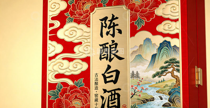 高清大图下载【趣麦麦图】传统中国风景陈酿酒广告