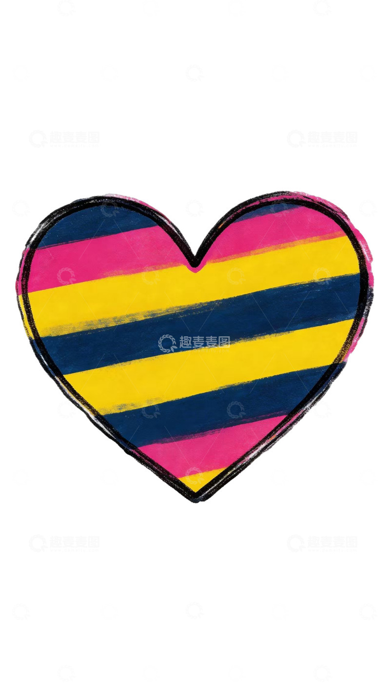 高清大图下载【趣麦麦图】条纹布爱心插图