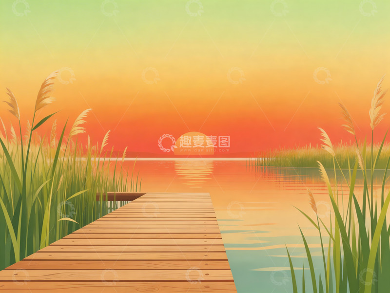 高清大图下载【趣麦麦图】水面上的木栈道3