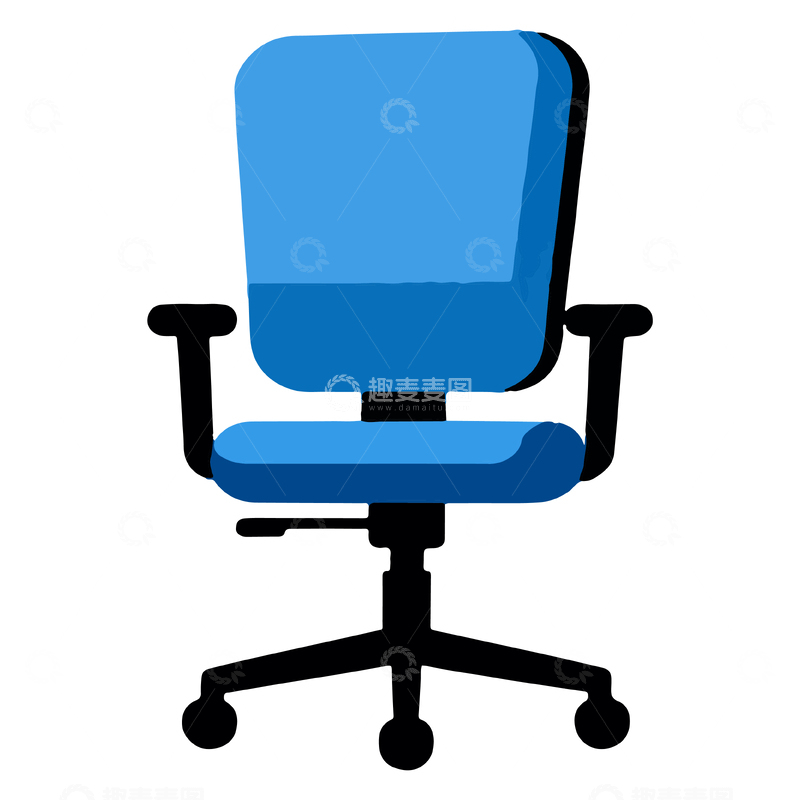 源文件下载【趣麦麦图】蓝色办公椅矢量图