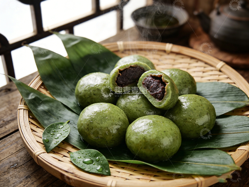 高清大图下载【趣麦麦图】青团美食特写摄影