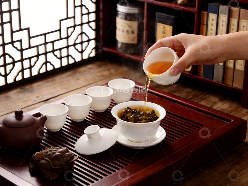 高清大图下载【趣麦麦图】传统茶艺品茶场景