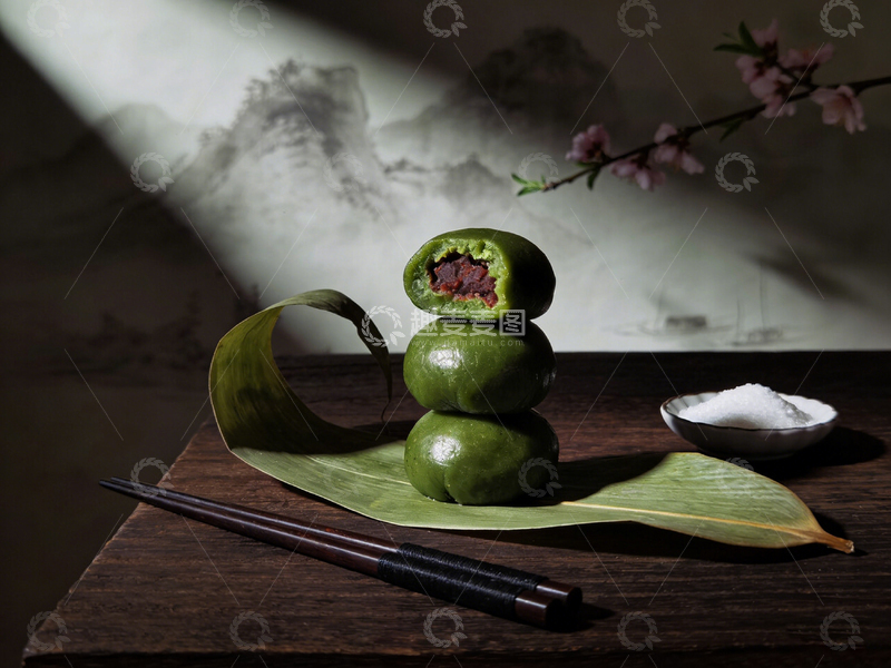 高清大图下载【趣麦麦图】中国风青团美食摄影