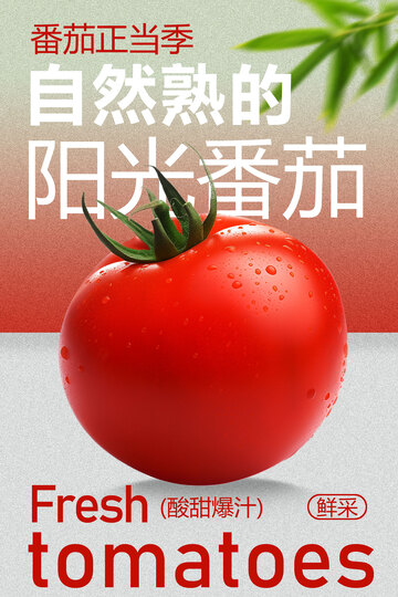 阳光熟番茄新鲜水果海报