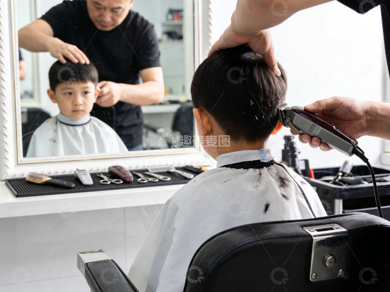 高清大图下载【趣麦麦图】儿童理发发型设计剪发过程