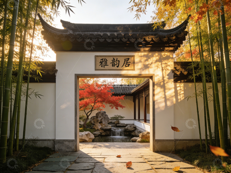 高清大图下载【趣麦麦图】古风园林雅韵居景色