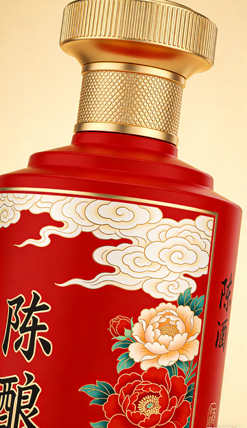 红色酱香型白酒包装设计素材