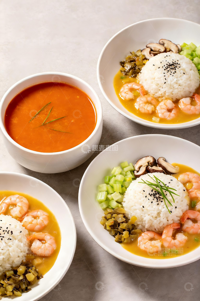 高清大图下载【趣麦麦图】红酸汤鲜虾泡饭3