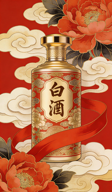 华丽风白酒包装设计素材