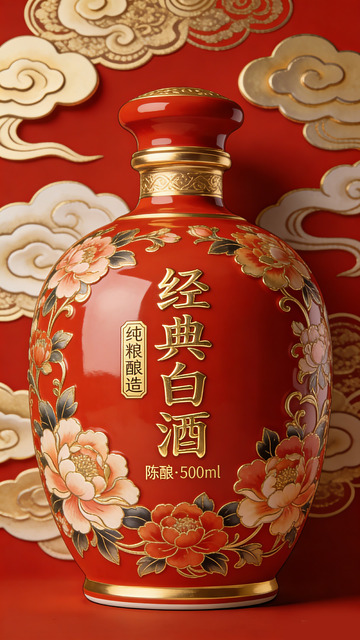 红色经典白酒包装设计
