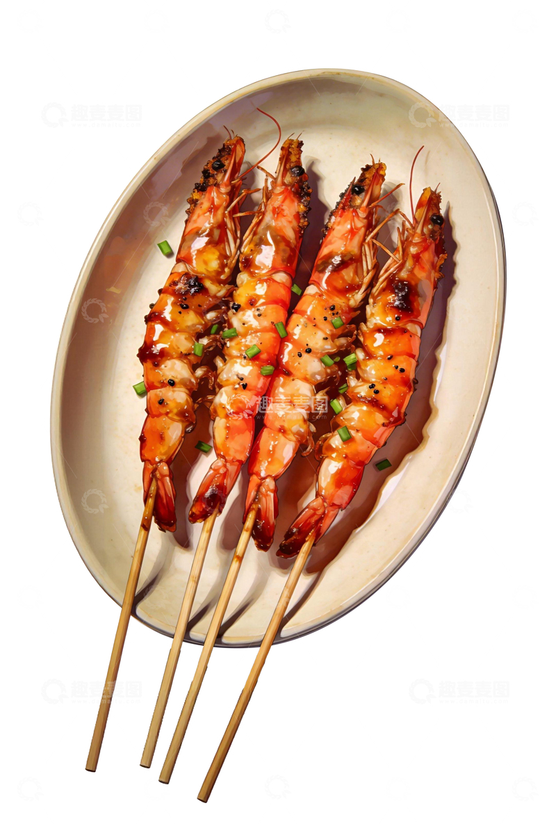 源文件下载【趣麦麦图】漫画风格烤罗氏虾2