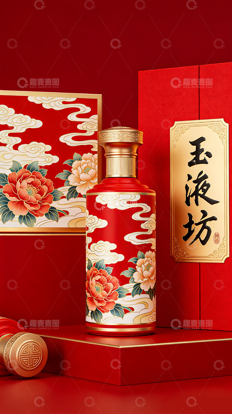 高清大图下载【趣麦麦图】-玉液坊高档白酒包装设计