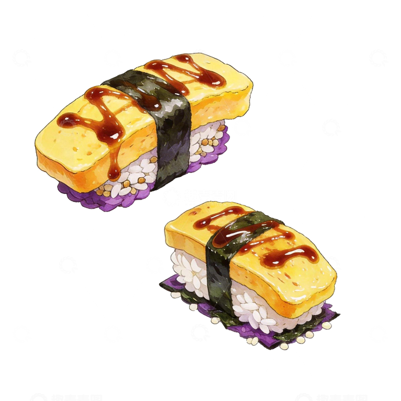 源文件下载【趣麦麦图】漫画玉子烧握寿司1