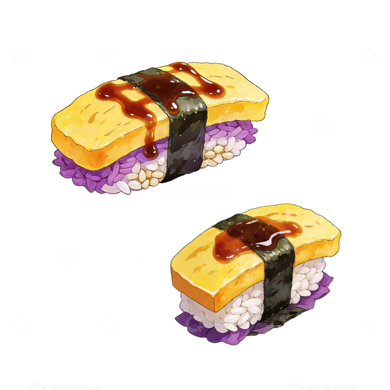 源文件下载【趣麦麦图】漫画玉子烧握寿司3