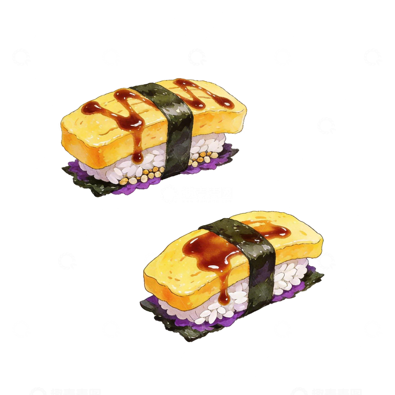 源文件下载【趣麦麦图】漫画玉子烧握寿司2