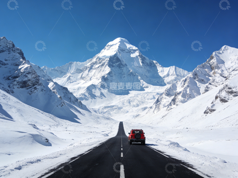 高清大图下载【趣麦麦图】雪山公路自驾游风光摄影