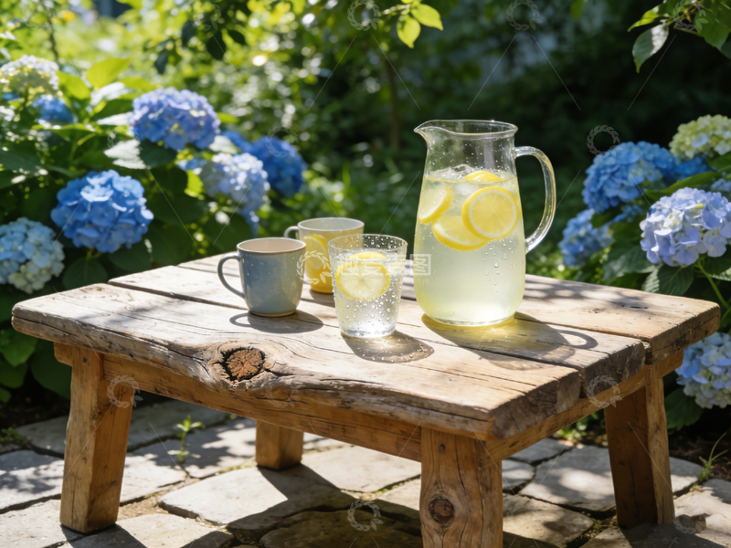 高清大图下载【趣麦麦图】夏日柠檬水花园休闲时光