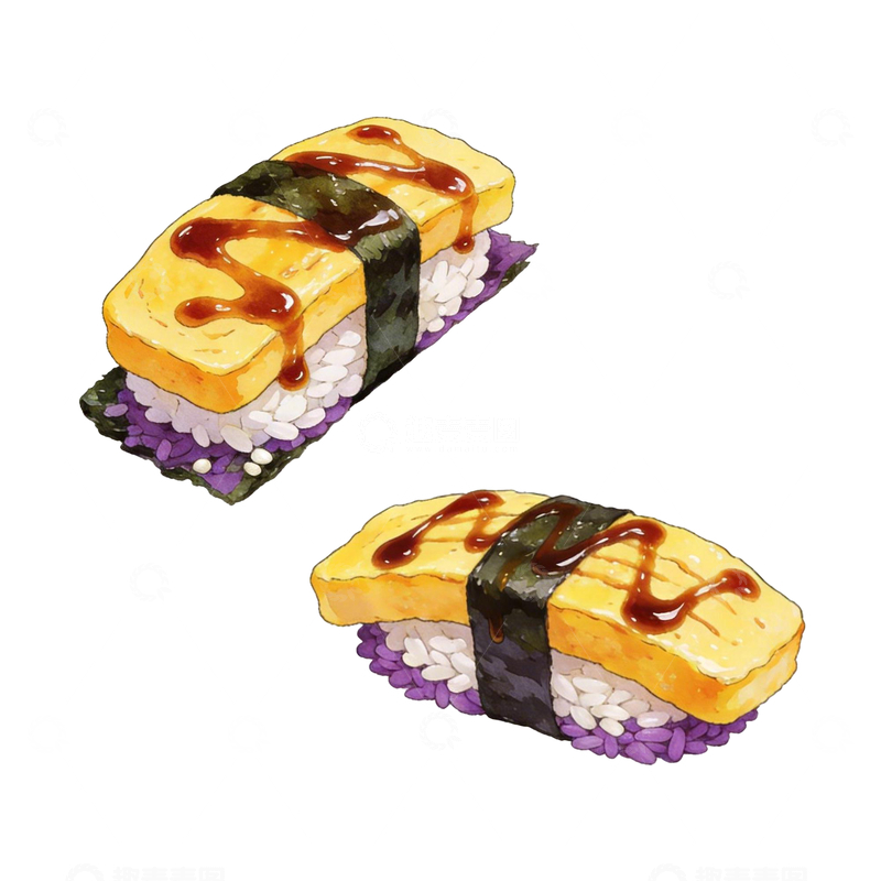 源文件下载【趣麦麦图】漫画玉子烧握寿司4