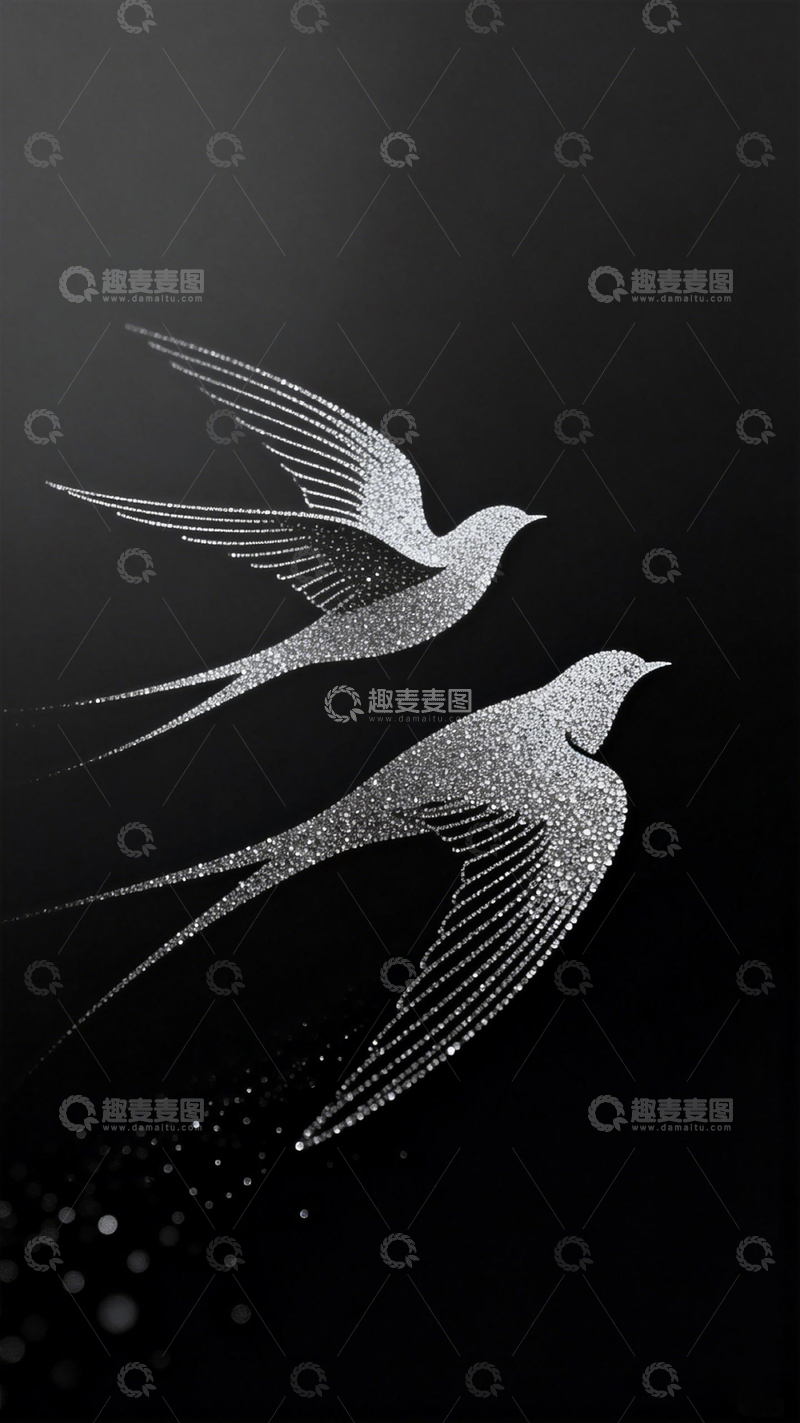 高清大图下载【趣麦麦图】闪亮燕子艺术图案