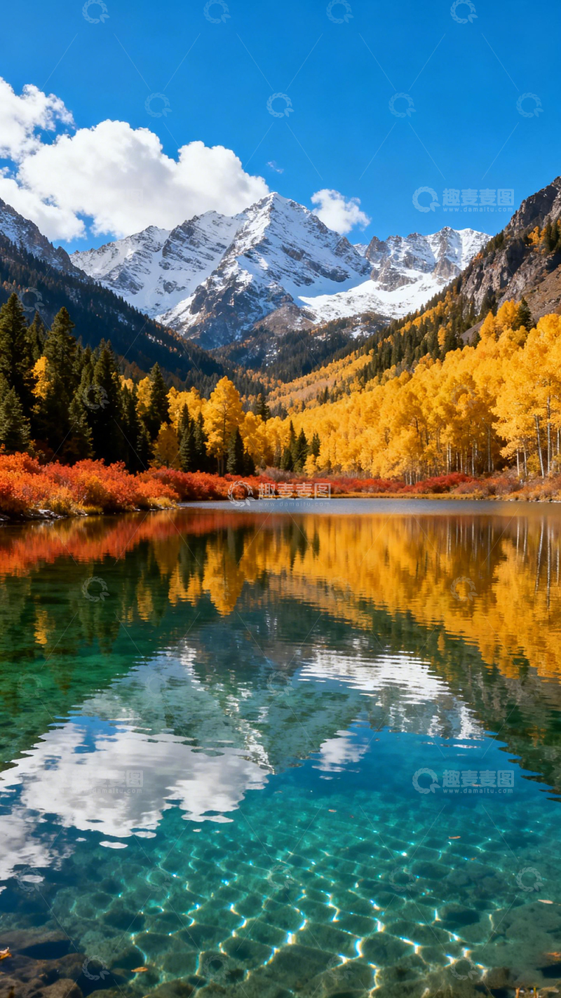 高清大图下载【趣麦麦图】秋韵山水倒影美景