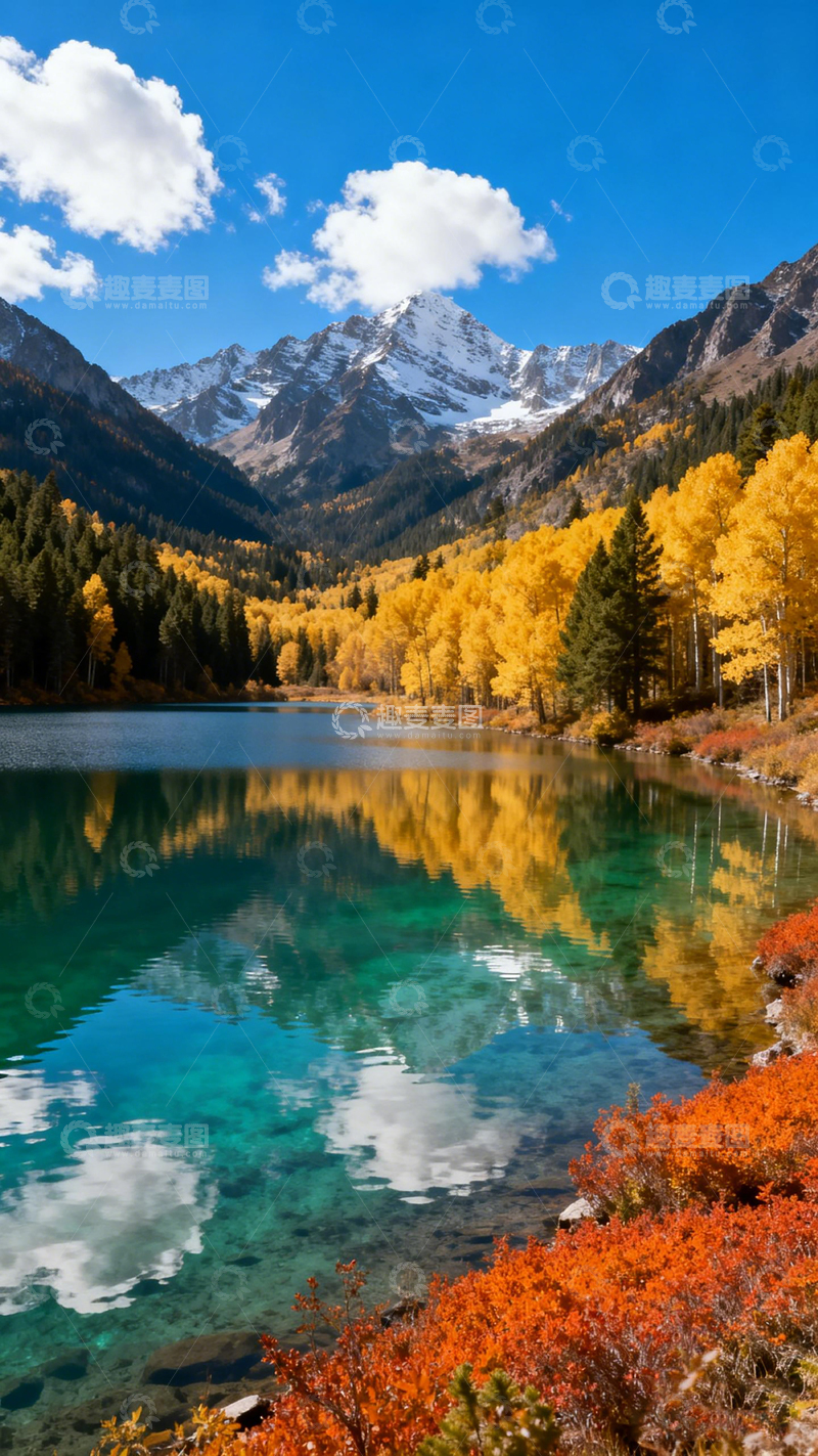 高清大图下载【趣麦麦图】秋韵山水湖泊风光