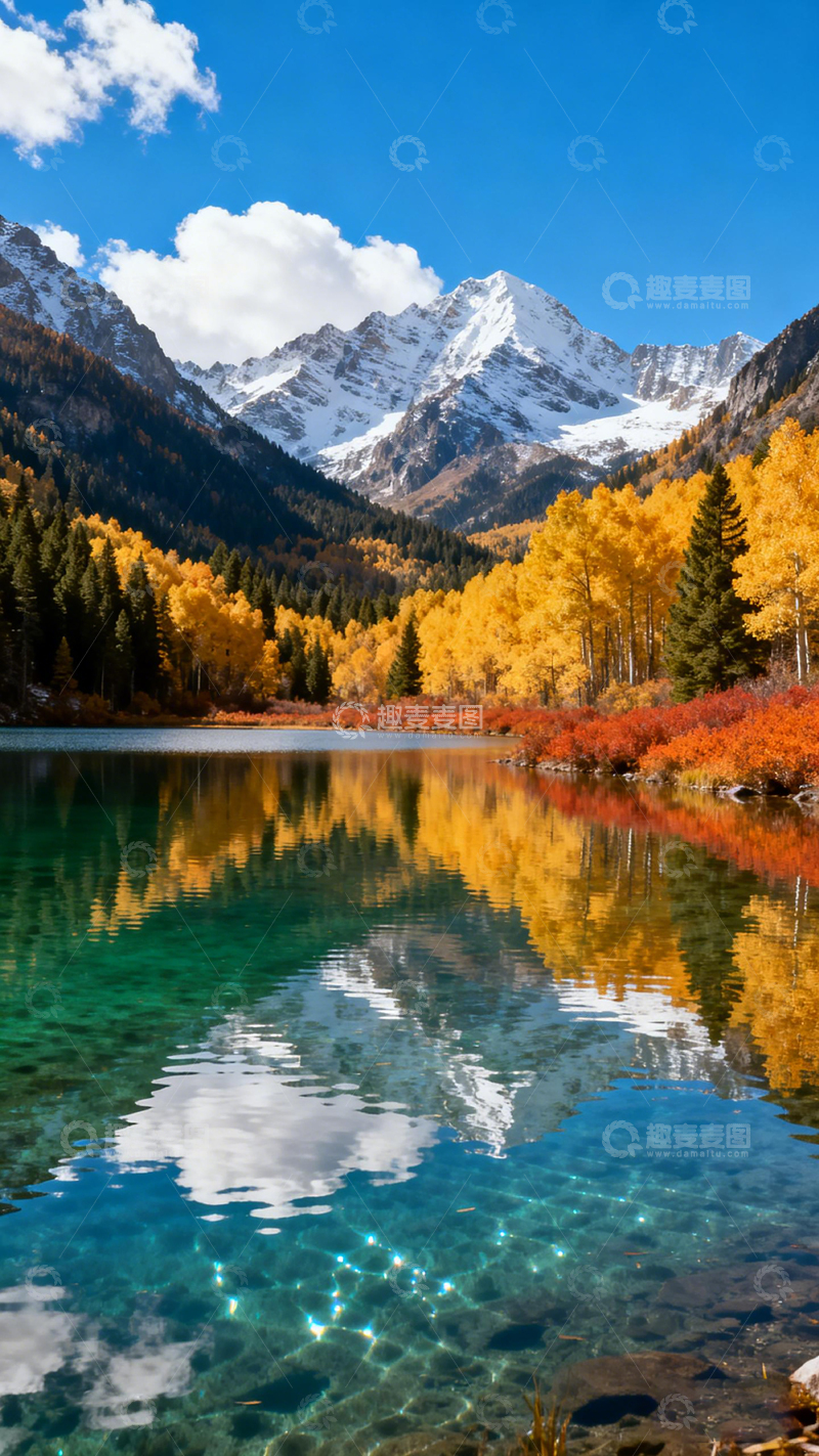 高清大图下载【趣麦麦图】秋韵山水倒影美景1