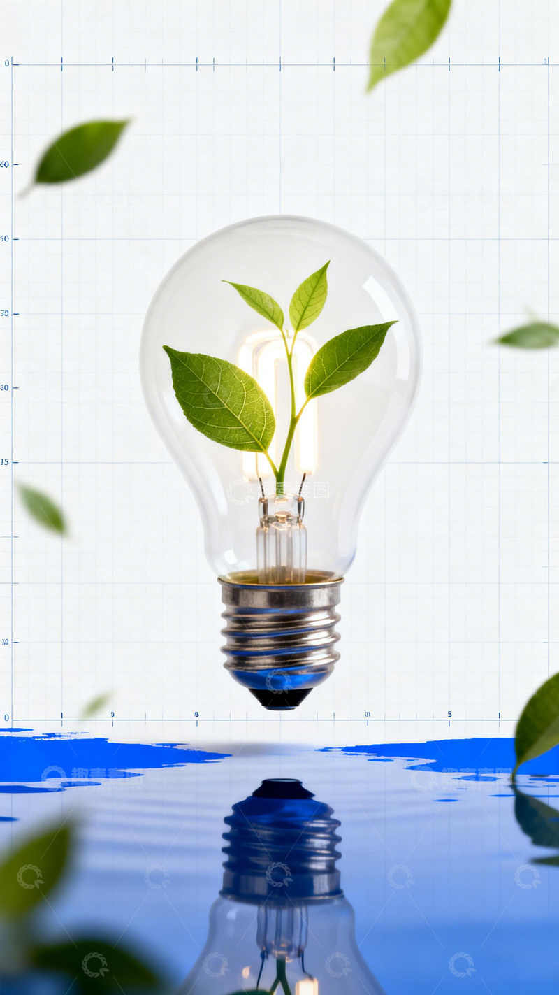 高清大图下载【趣麦麦图】绿色创新灯泡创意摄影