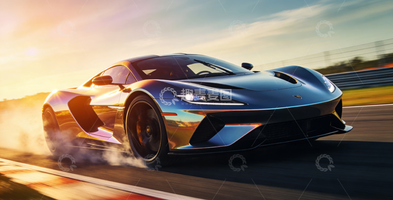 高清大图下载【趣麦麦图】超跑赛道疾驰金属质感