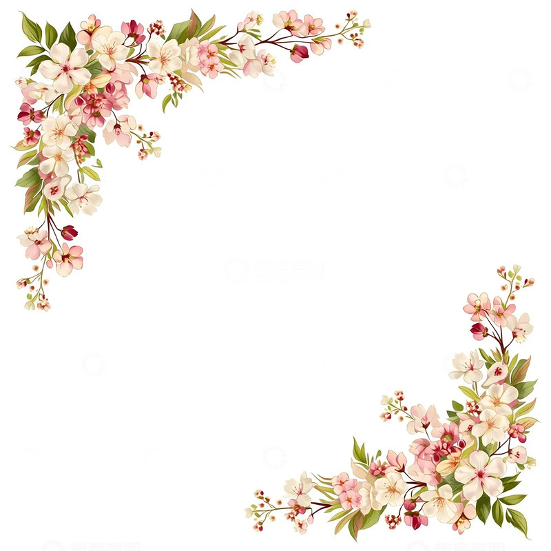 高清大图下载【趣麦麦图】粉色花韵缀满角落艺术