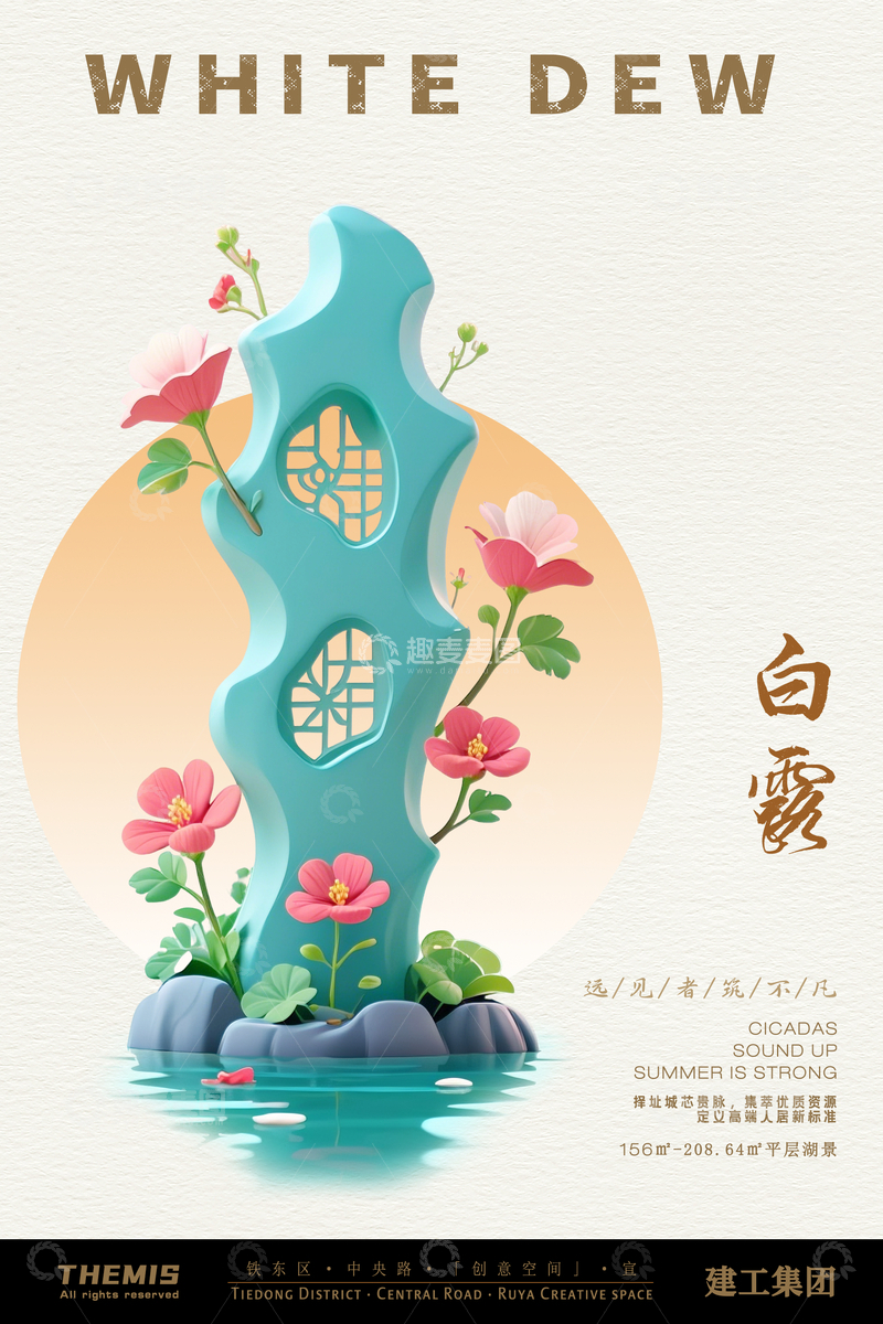 源文件下载【趣麦麦图】白露园艺装饰设计海报