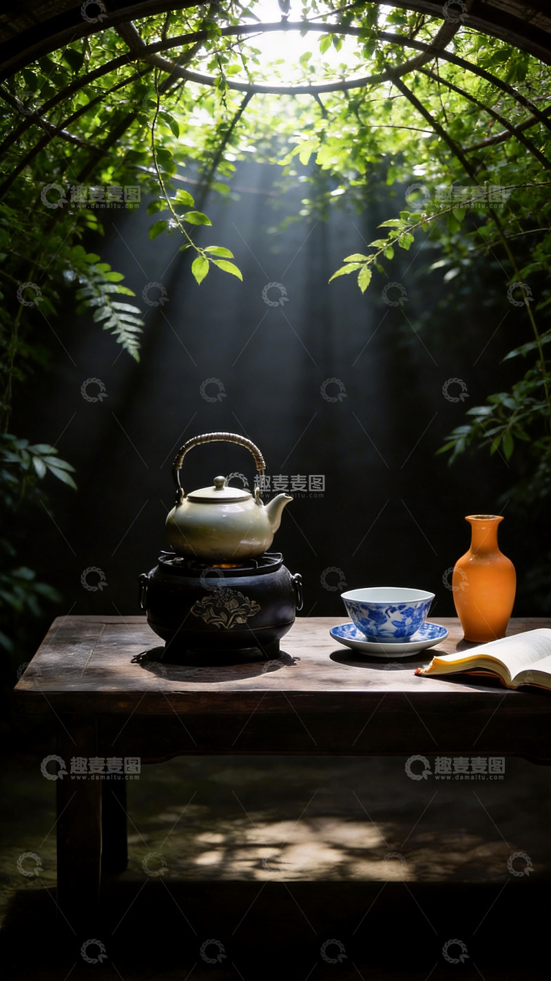 高清大图下载【趣麦麦图】禅意的沏茶场景2