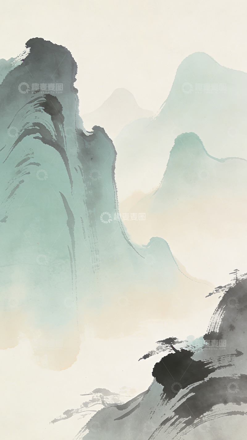 高清大图下载【趣麦麦图】水墨山水画古风意境