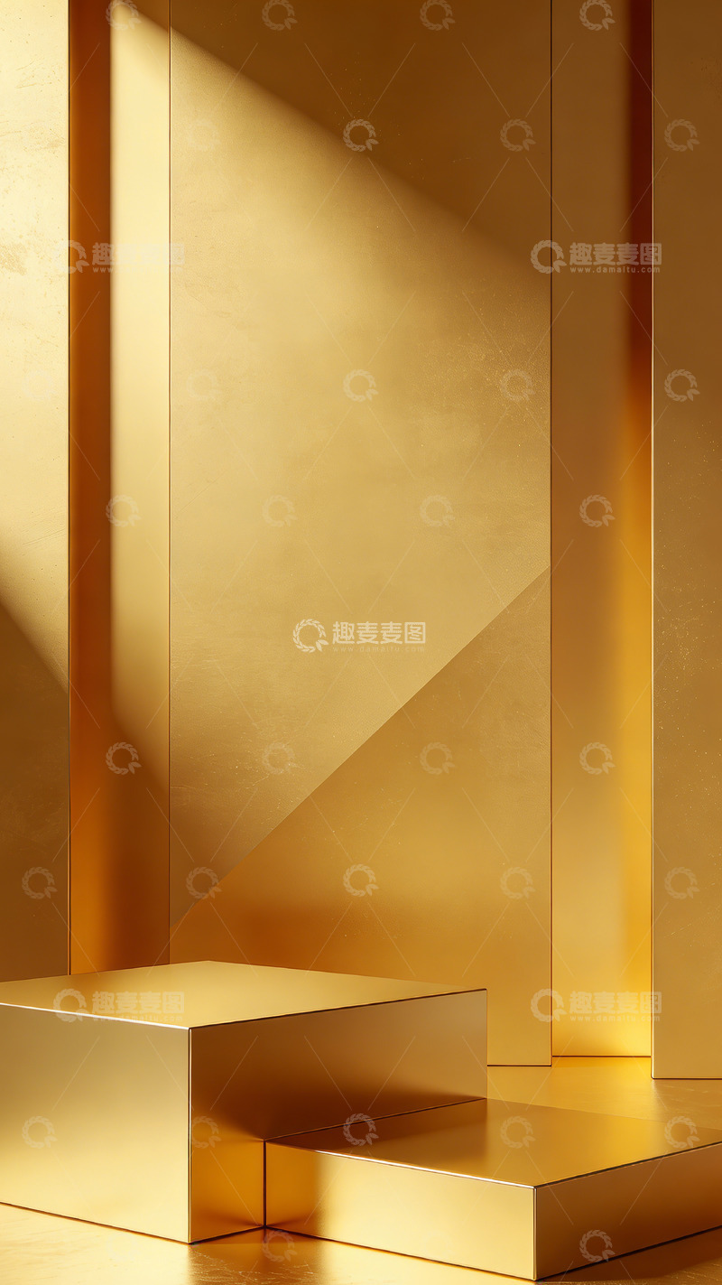 高清大图下载【趣麦麦图】金色简约展台光影设计