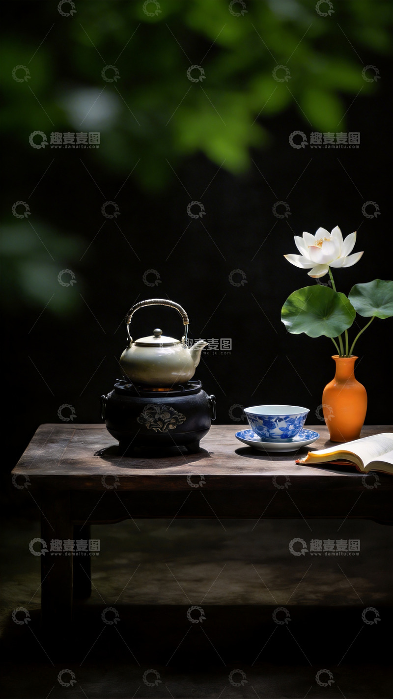 高清大图下载【趣麦麦图】禅意的沏茶场景1