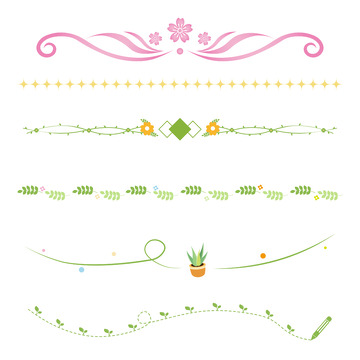 简约花卉装饰图案矢量设计素材