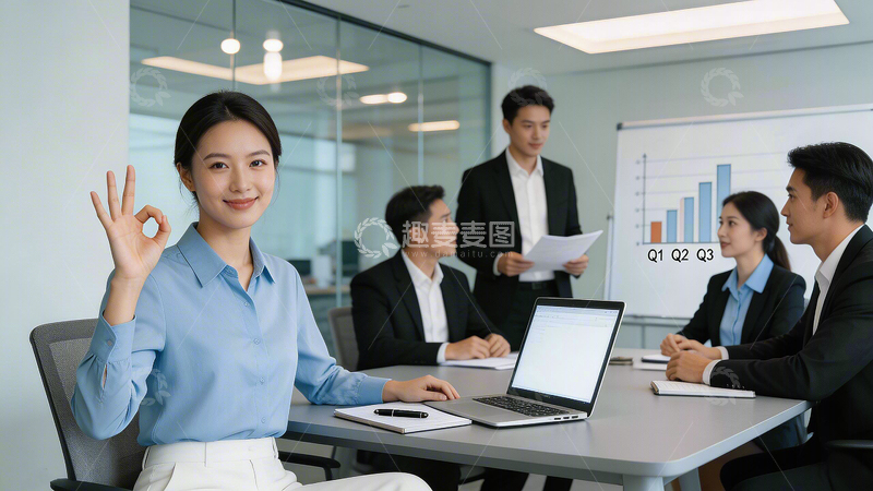 高清大图下载【趣麦麦图】商务会议团队讨论场景