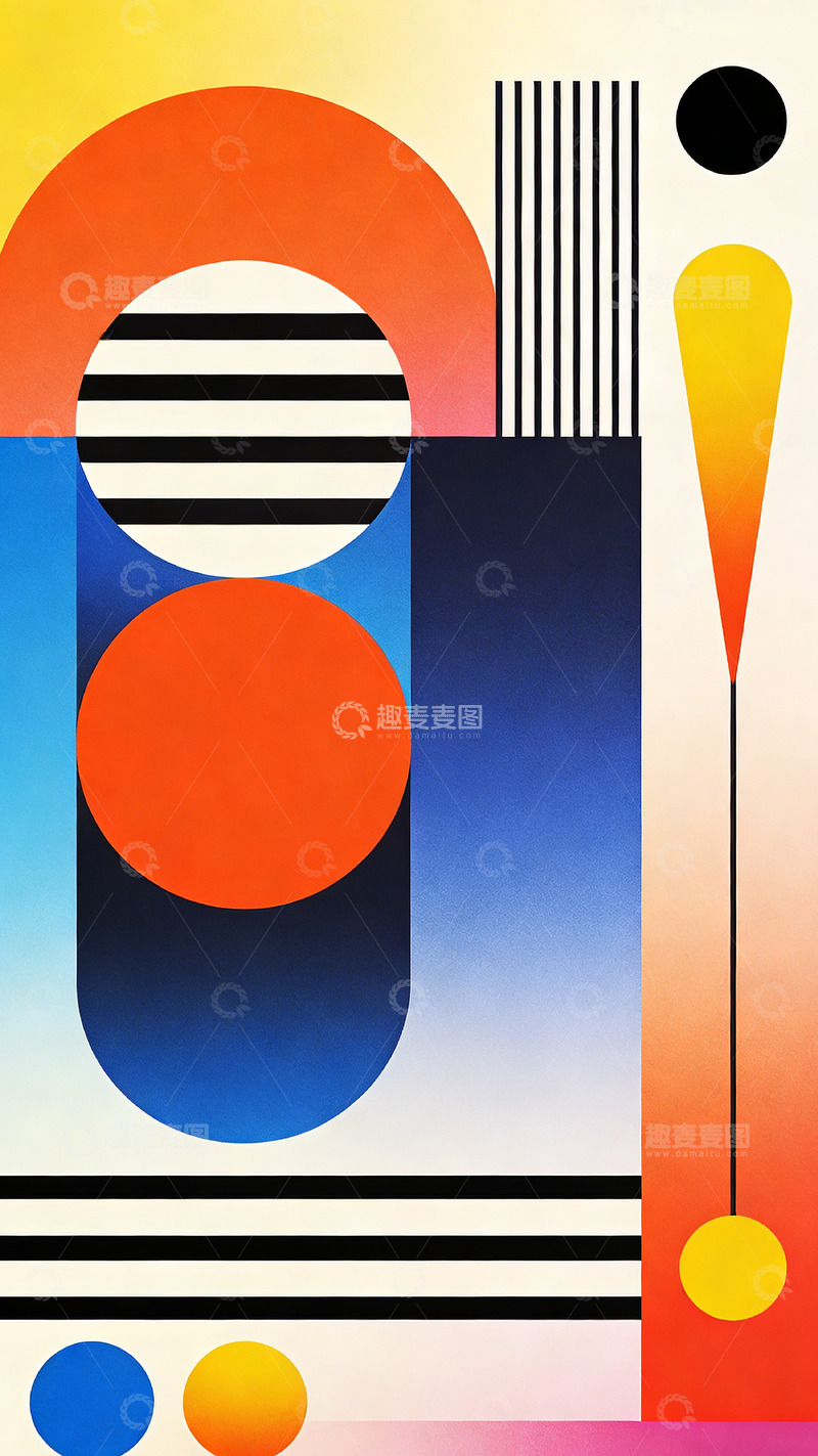 高清大图下载【趣麦麦图】抽象几何色彩海报设计
