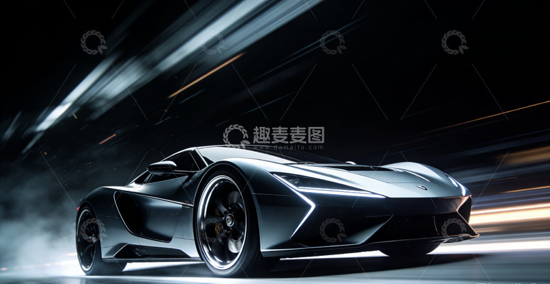 高清大图下载【趣麦麦图】高速跑车炫酷黑影
