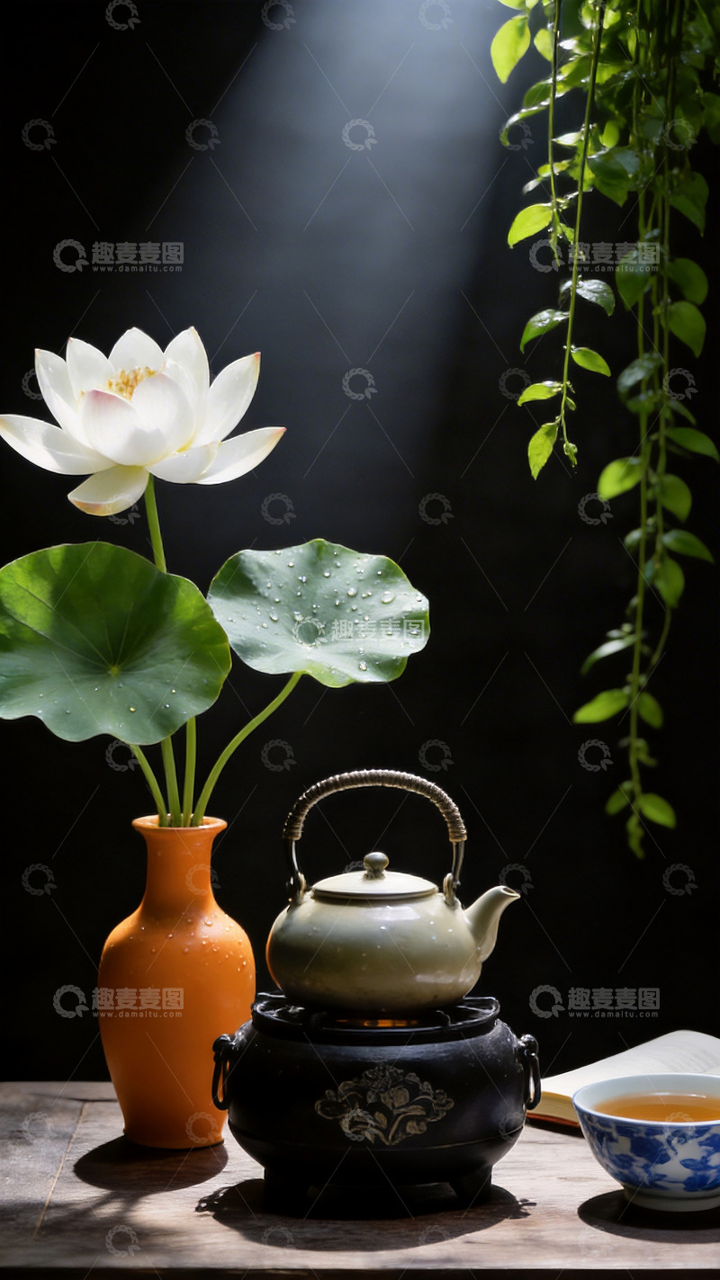 高清大图下载【趣麦麦图】禅意的沏茶场景4