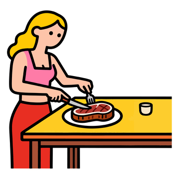 卡通女性厨房烹饪矢量图