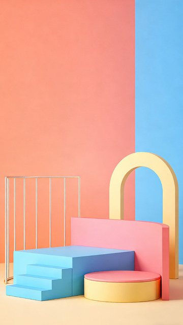 几何色彩展台设计素材