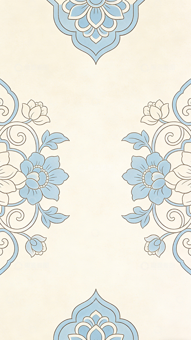 高清大图下载【趣麦麦图】古典花纹淡雅壁纸设计