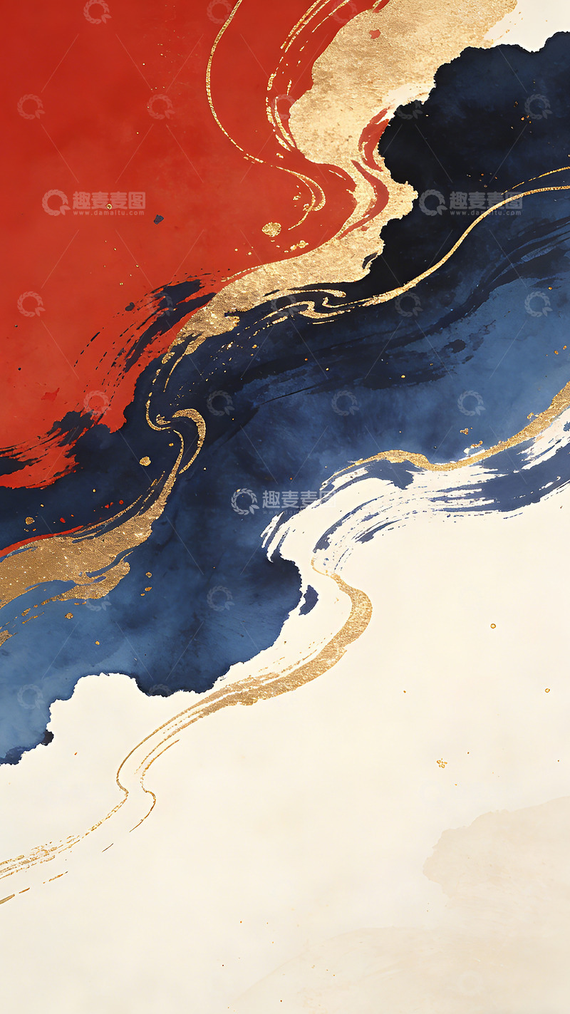 高清大图下载【趣麦麦图】抽象水墨风艺术画作