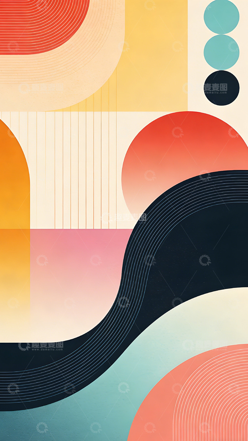 高清大图下载【趣麦麦图】抽象几何色彩设计图