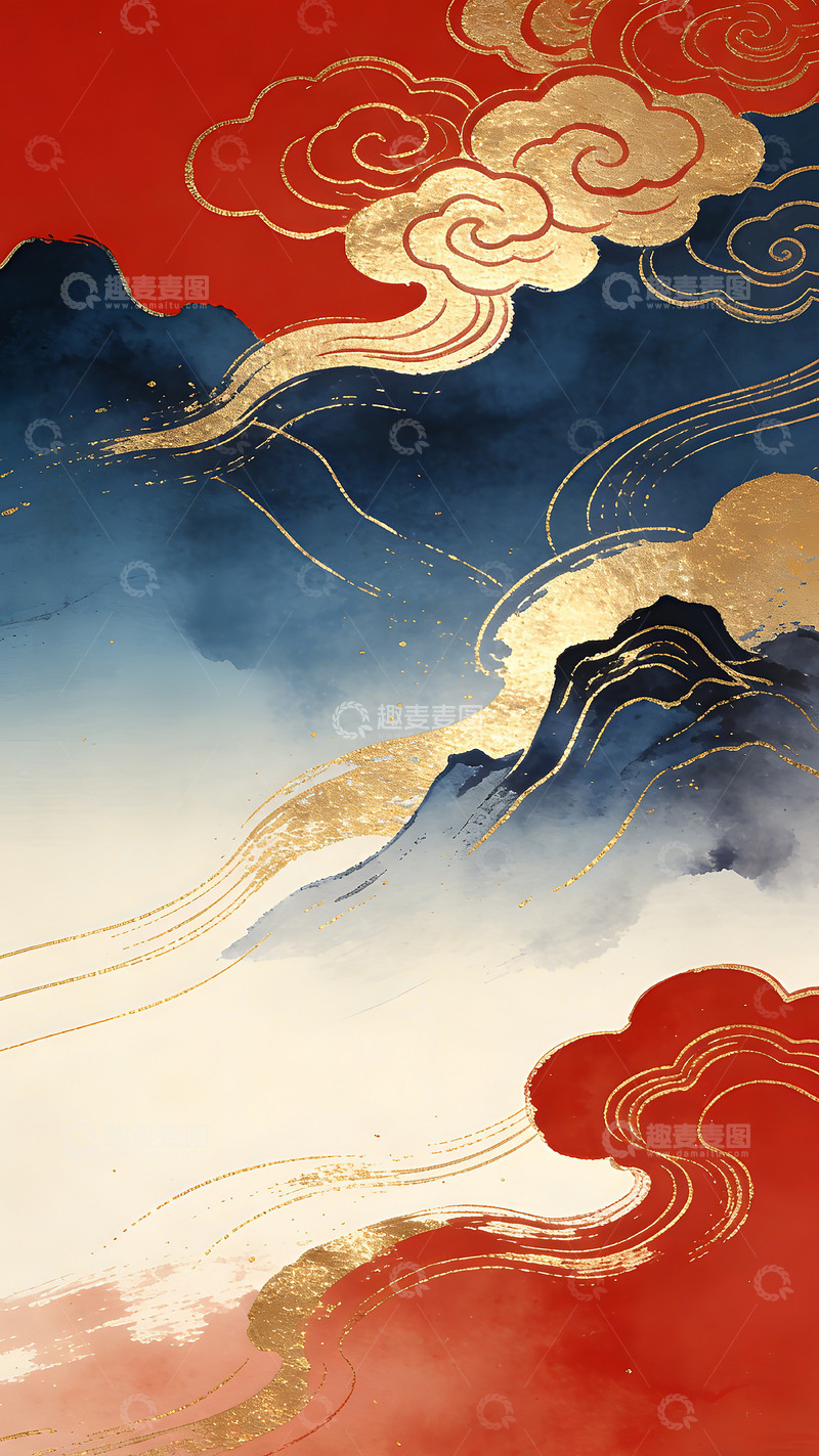 高清大图下载【趣麦麦图】东方水墨山水画艺术海报